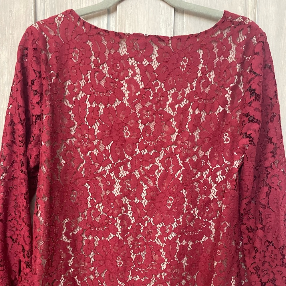 Red Lace Dressy Blouse